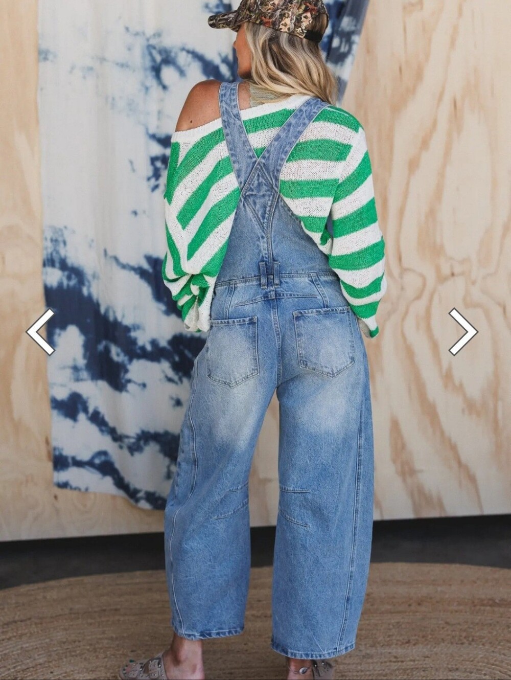 Wide-Leg Denim Overalls in Light Blue - Casual Women Jeans - Picture 2 of 5